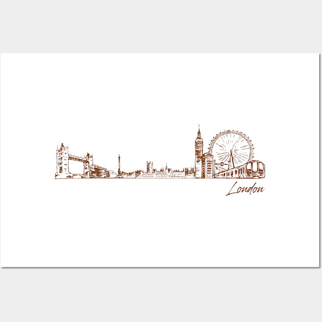 London hand drawn skyline Wall Art by SerenityByAlex